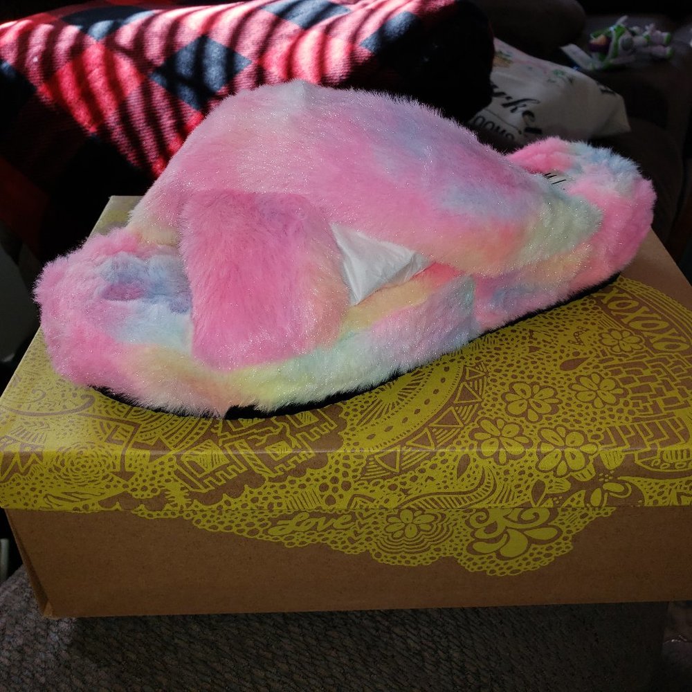 Mix No. 6 Amatta Tie Dye Furry Slipper